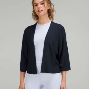 Lululemon Boxy Cashlu Knit Wrap Heathered True Navy Size XL/XXL